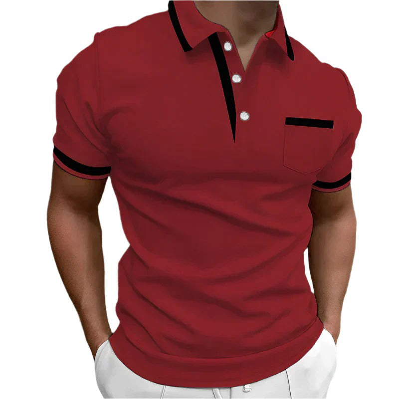 Grayson's Classic Polo Shirt with Contrast Collar and Pocket