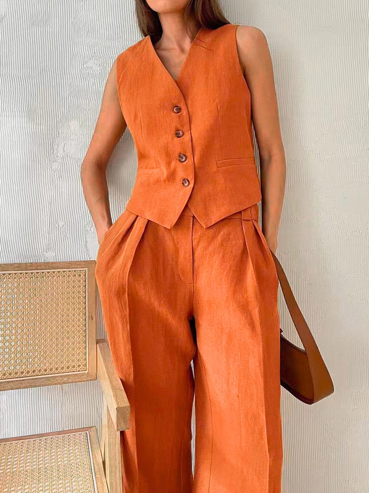 Annika's Elegant Trouser Set with Regular Fit