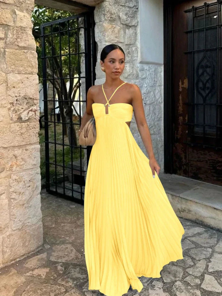 Aileen | Women's Pleated Summer Dress | Maxi