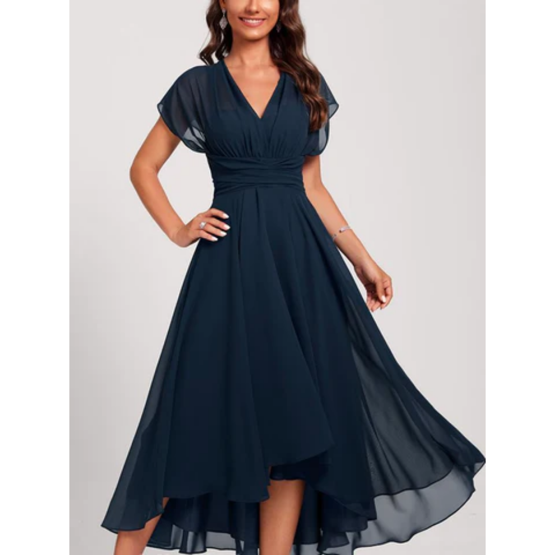 Akari | Women's Elegant V-Neck Formal Dress | Midi