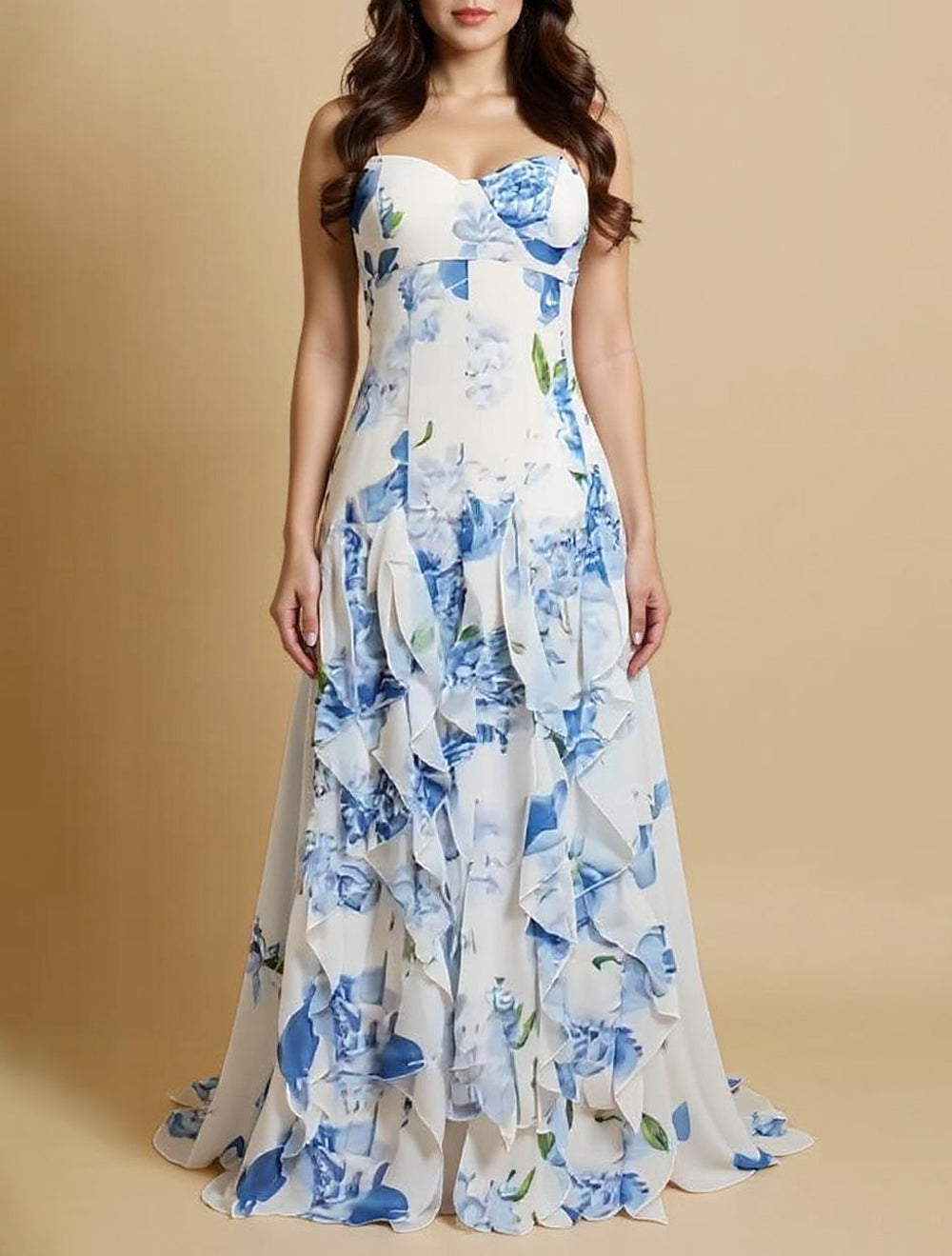 Alessia's Maxi Dress with Cascading Ruffle Skirt