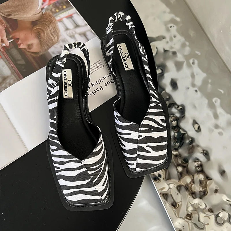 Amaya | Women's Square Toe Slingback Sandals | Elegant