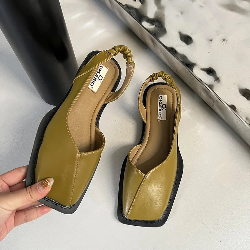 Amaya | Women's Square Toe Slingback Sandals | Elegant