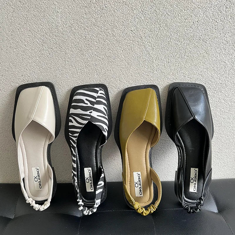 Amaya | Women's Square Toe Slingback Sandals | Elegant