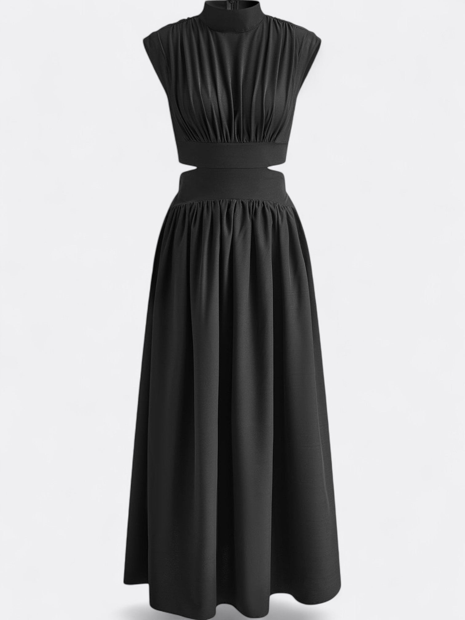 Araluen | Women's Elegant Cut-Out Maxi Dress | Mock Neck