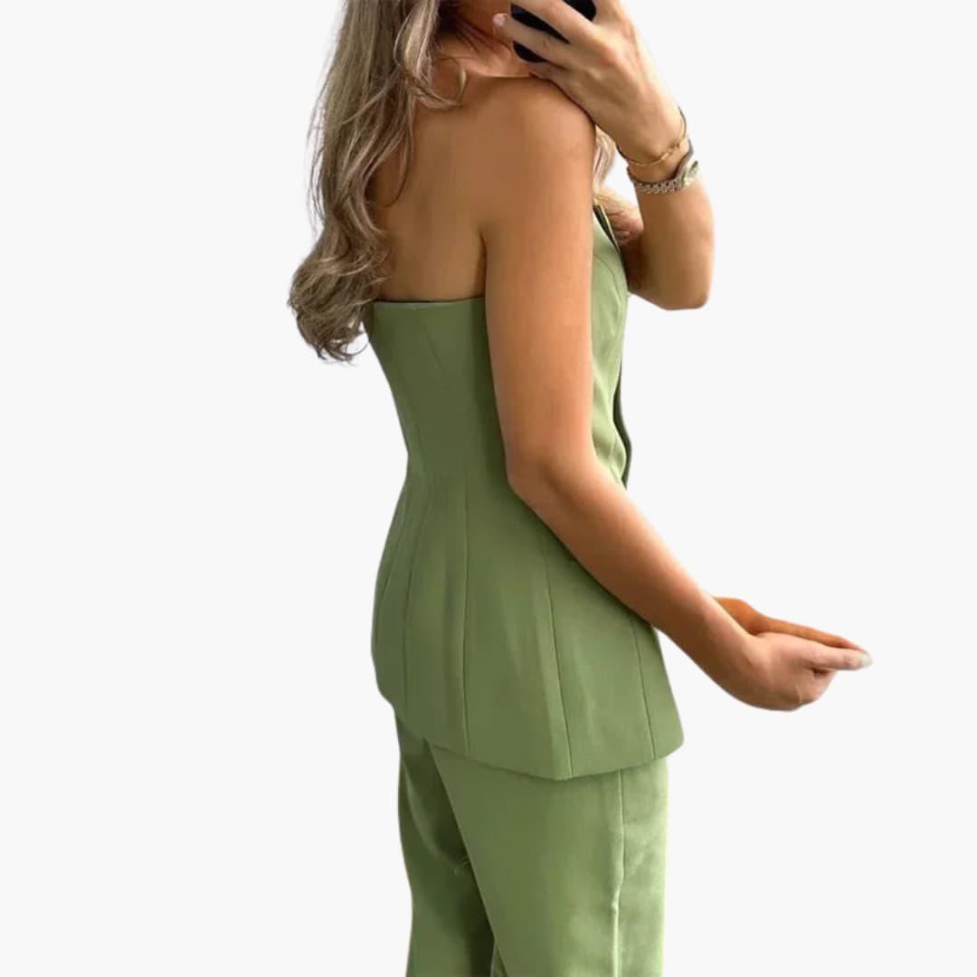 Charlotte | Women's Strapless Chic Co-ord | Wide-Leg