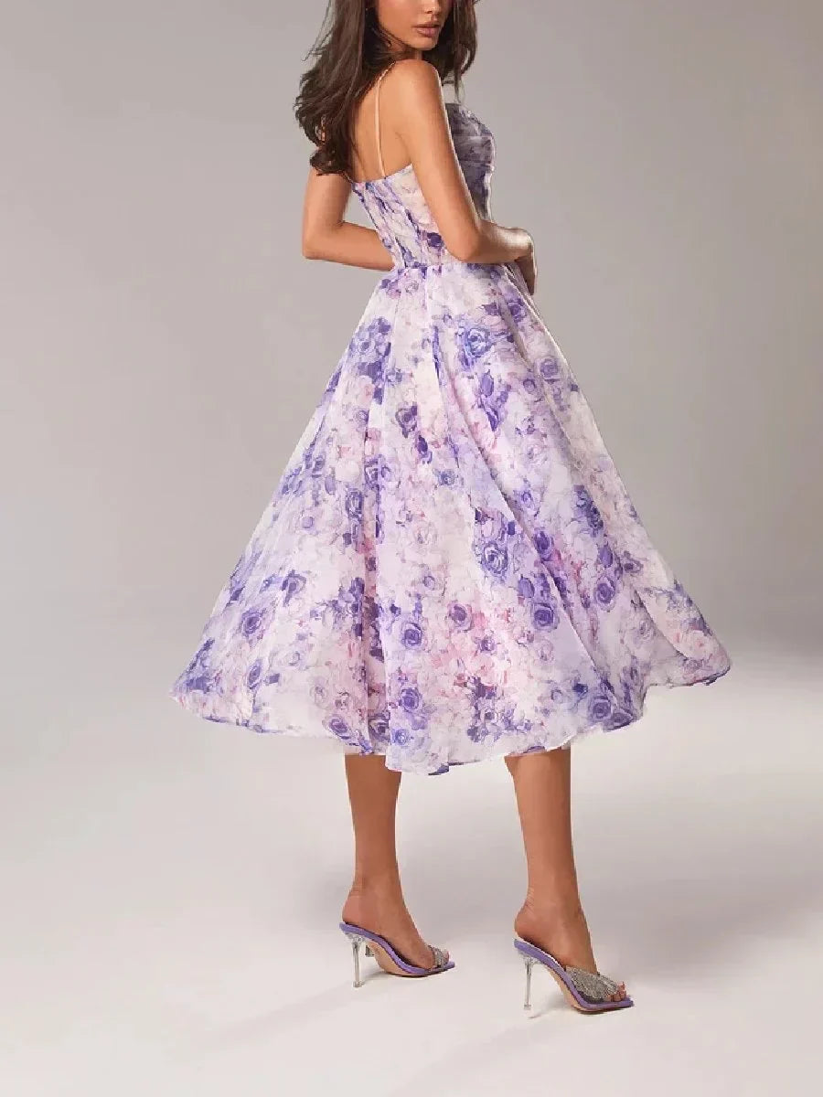 Eloria | Women's Floral Wedding Guest Dress | Midi