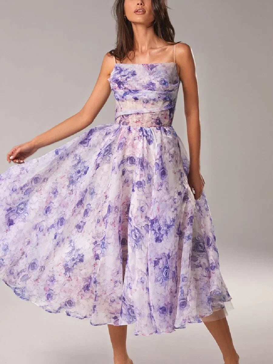 Eloria | Women's Floral Wedding Guest Dress | Midi