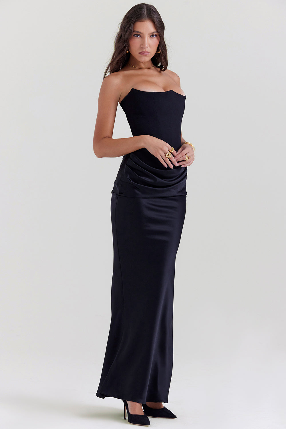 Evangeline | Women's Strapless Corset Dress | Maxi