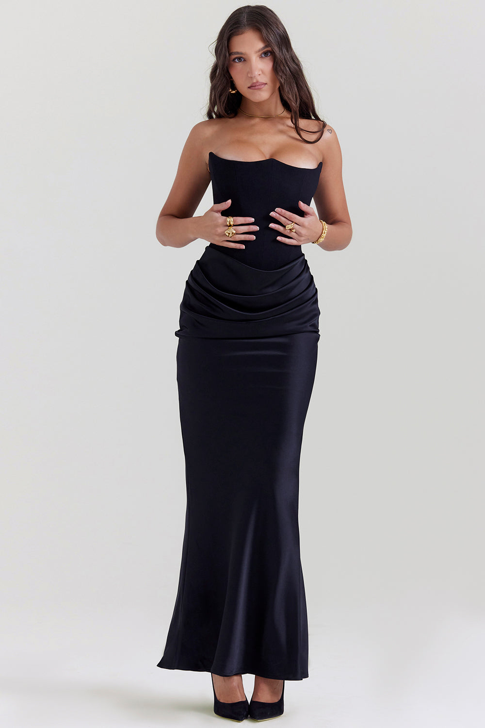 Evangeline | Women's Strapless Corset Dress | Maxi