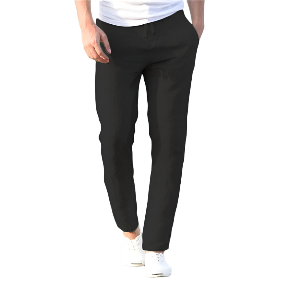 Ezra's Slim-Fit Trousers with Elastic Waistband and Side Pockets