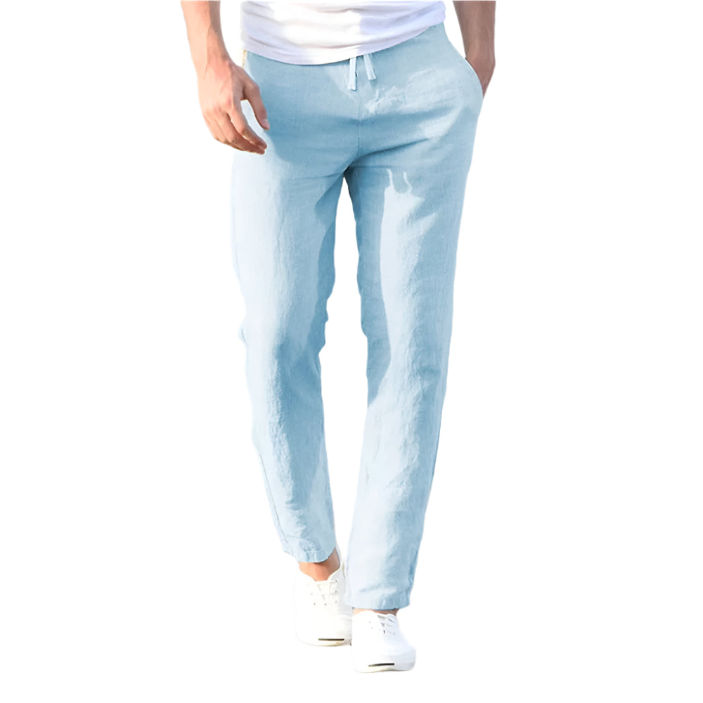 Ezra's Slim-Fit Trousers with Elastic Waistband and Side Pockets