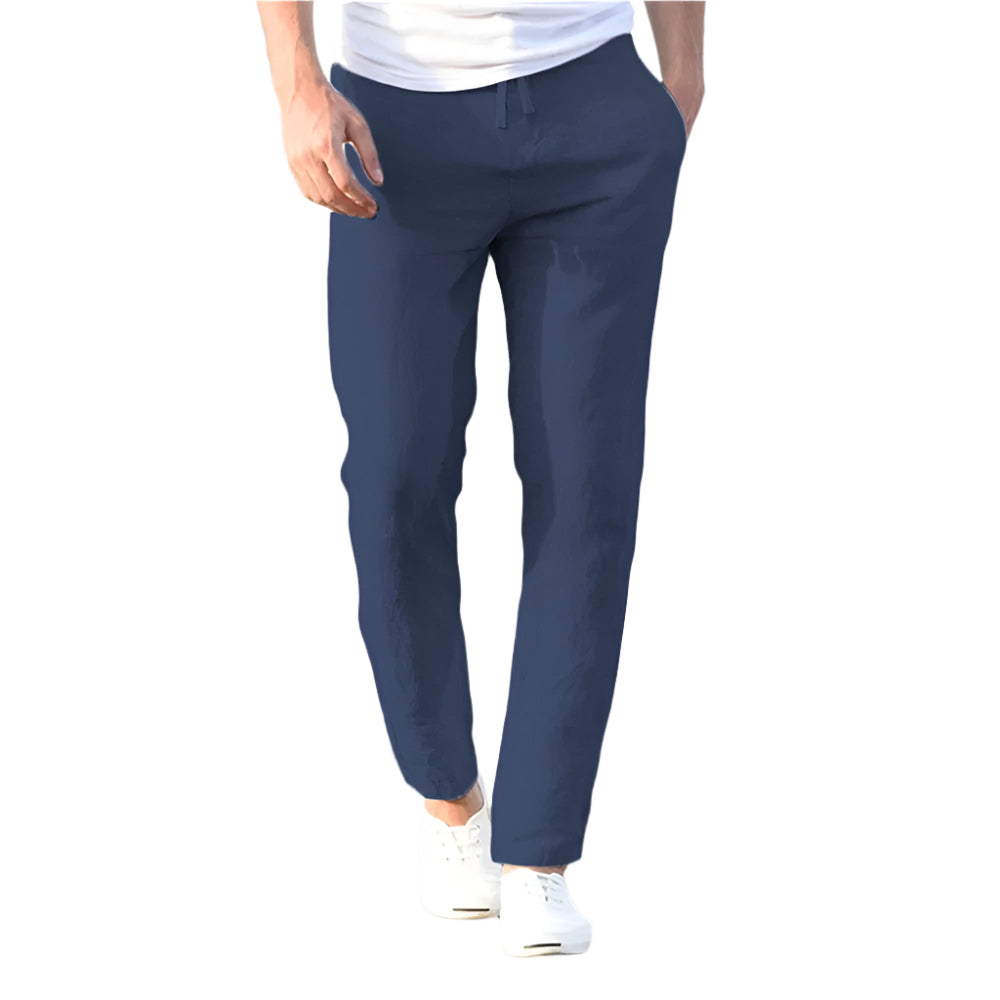 Ezra's Slim-Fit Trousers with Elastic Waistband and Side Pockets