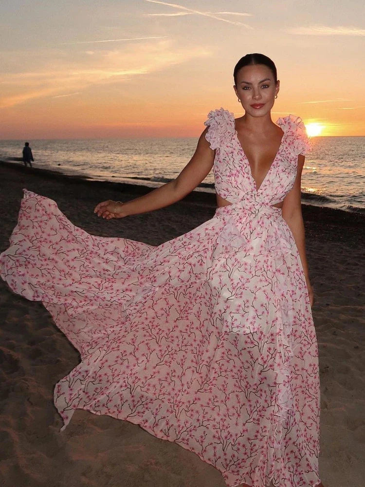 Feyre | Women's Ruffle Party Dress | Maxi