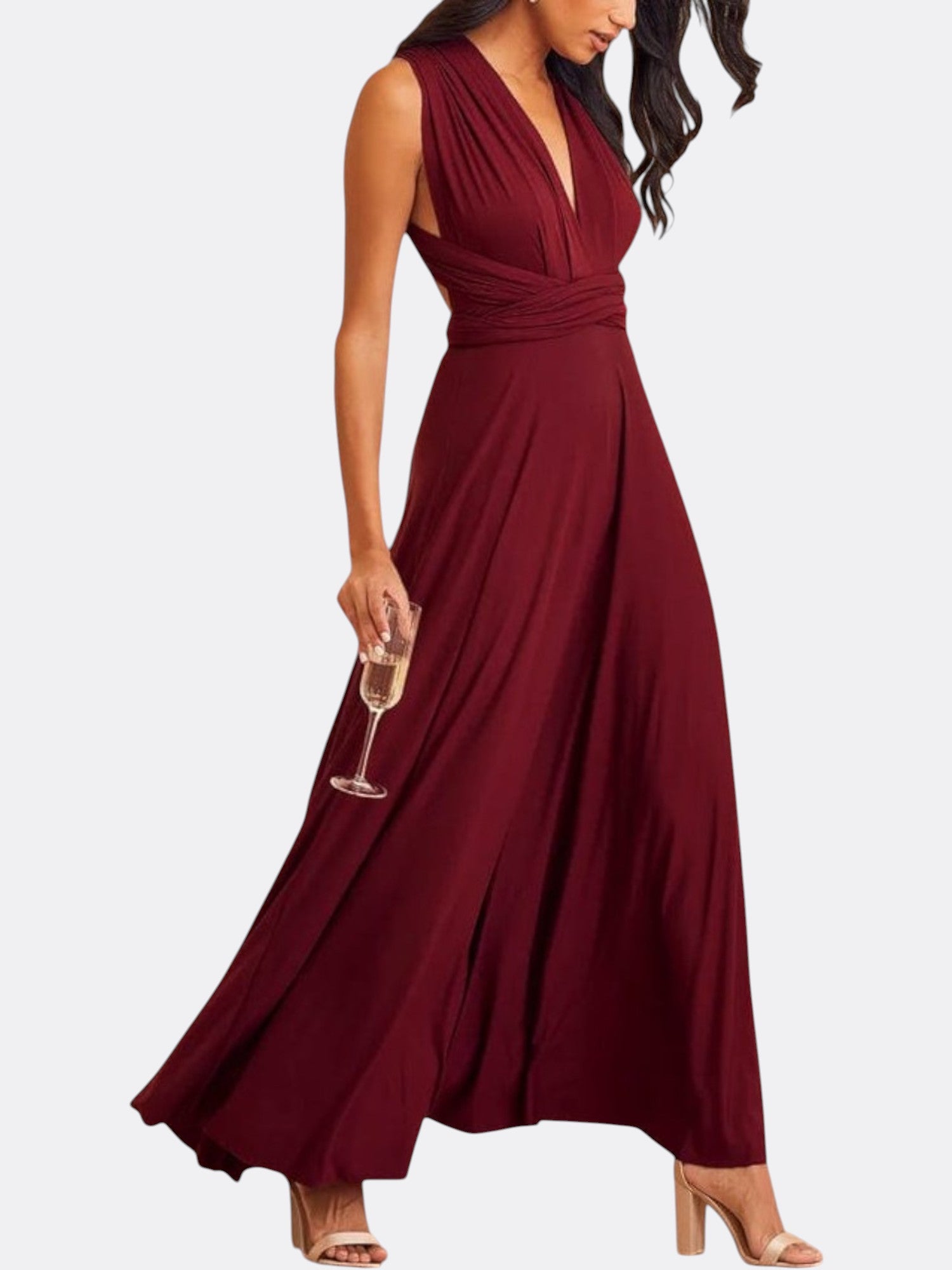 Katherine’s Multiway Maxi Wrap Dress with Adjustable Fit and Versatile Styling