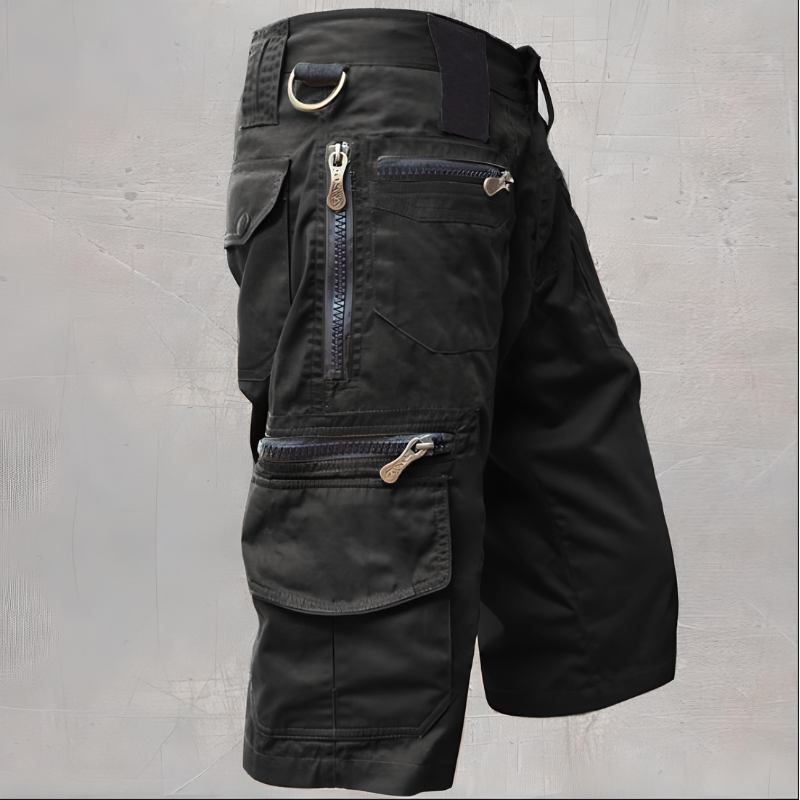 Logan's Cargo Shorts with Zipper Pockets and Adjustable Waist