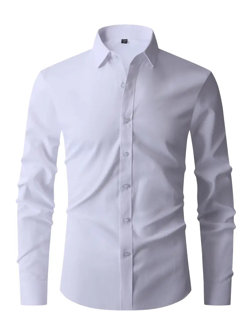 Luca's Slim-Fit Long Sleeve Shirt with Button-Down Collar