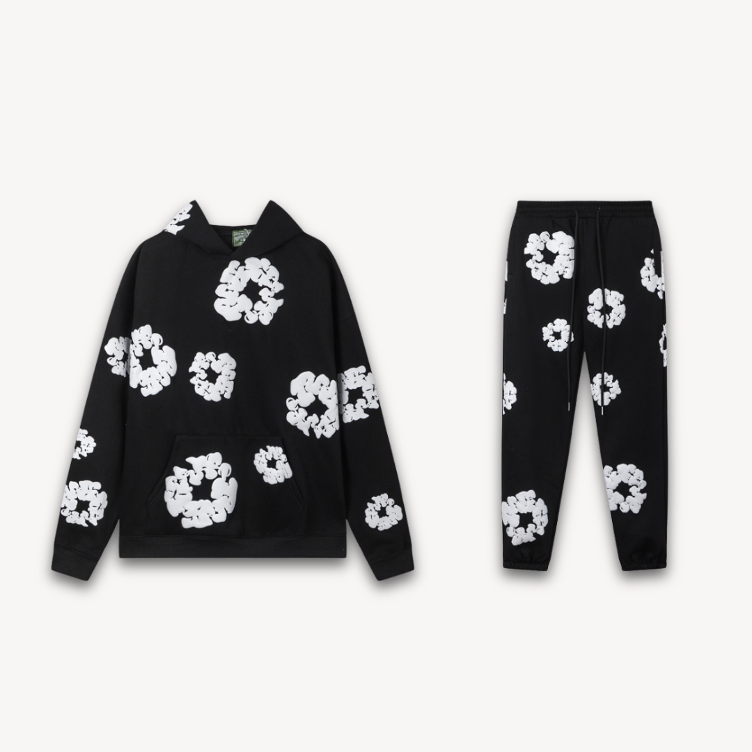 Malik and Merriem's Relaxed Tracksuit Set with Floral Graphic Print