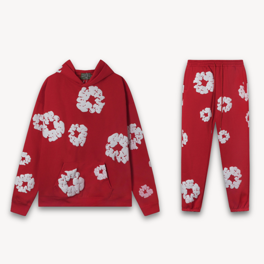Malik and Merriem's Relaxed Tracksuit Set with Floral Graphic Print