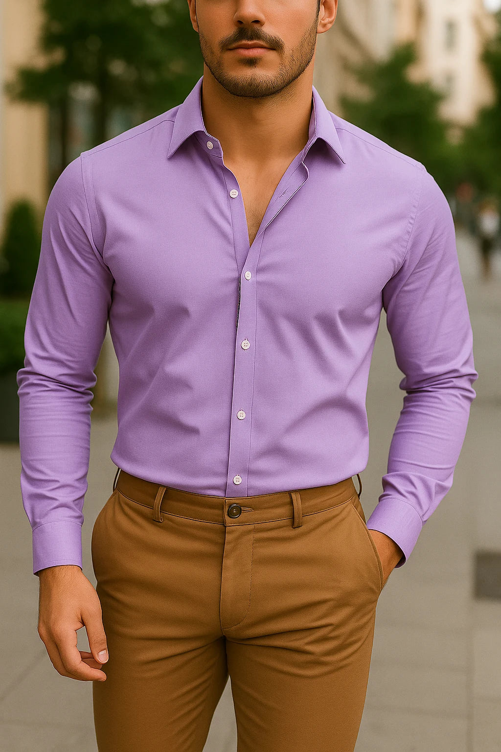 Mason's Athletic Fit Button Down Shirt with Hidden Zipper Closure