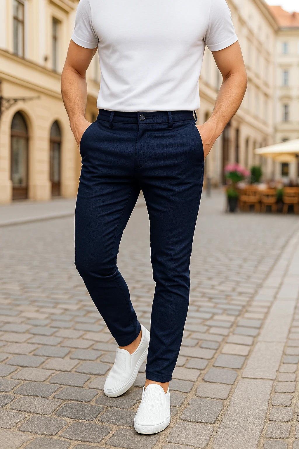 Matteo's Slim-Fit Business Trousers with Stretch Comfort