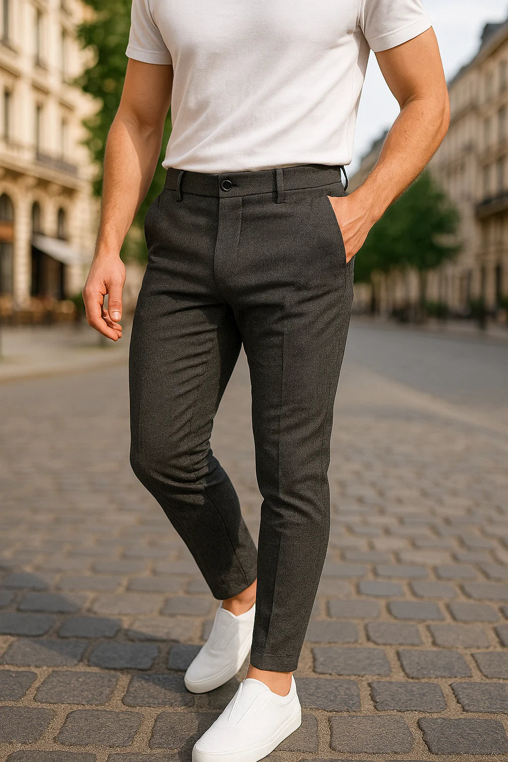 Matteo's Slim-Fit Business Trousers with Stretch Comfort