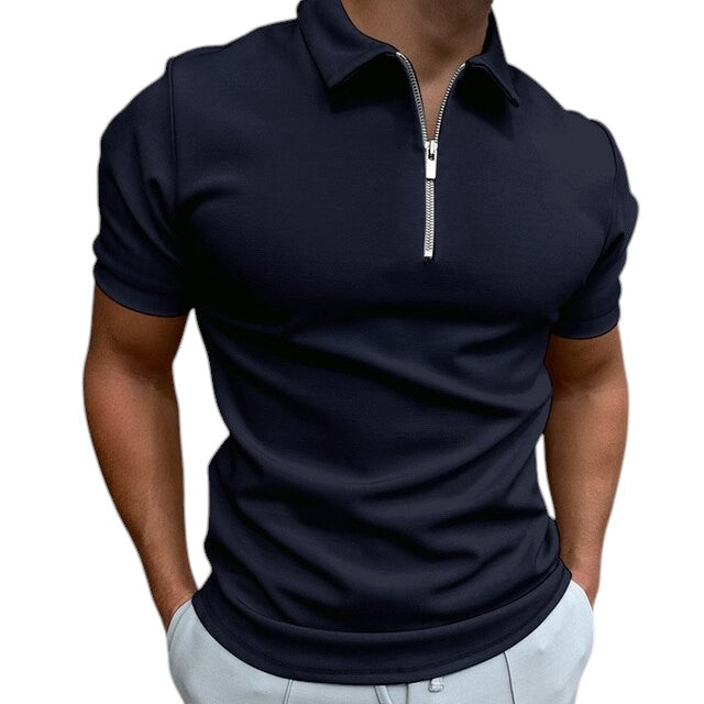 Maximus's  Zip-Front Polo Shirt with Tailored Fit