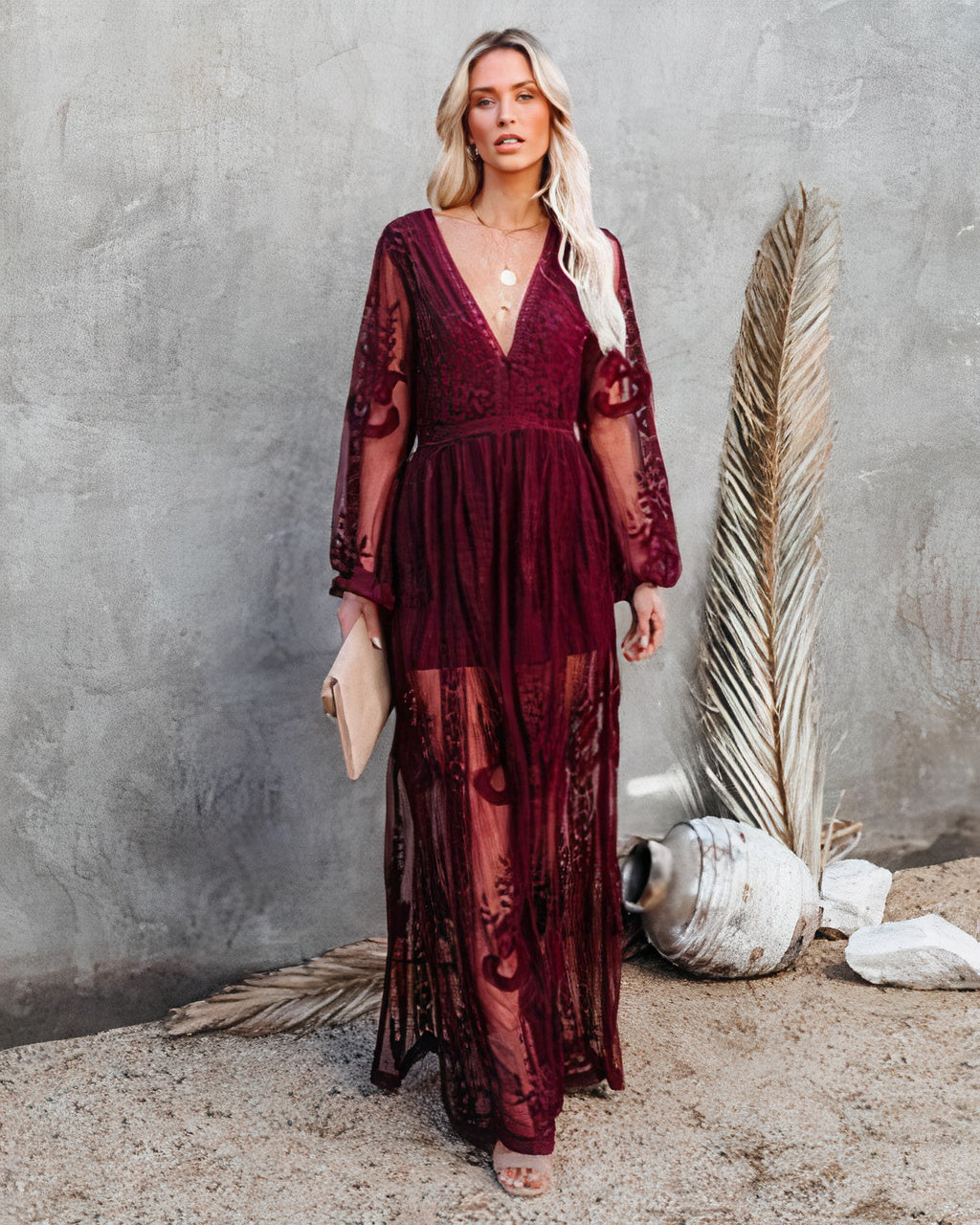 Miya | Women's Elegant Floral Maxi Dress | Long Sleeve