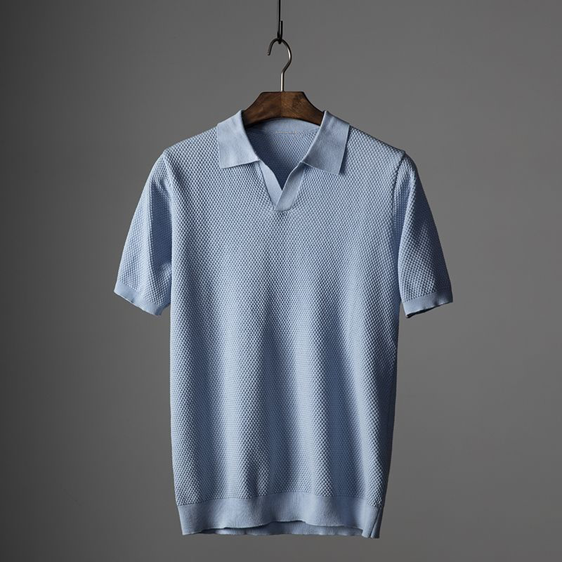 Nigel's Polo Shirt with Ribbed Texture and Relaxed Fit