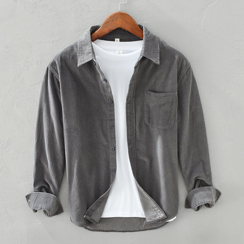 Noah's Casual Corduroy Shirt with Button-Down Collar