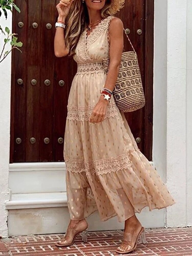 Novalie | Women's Sleeveless Tiered Maxi Dress | Flowy