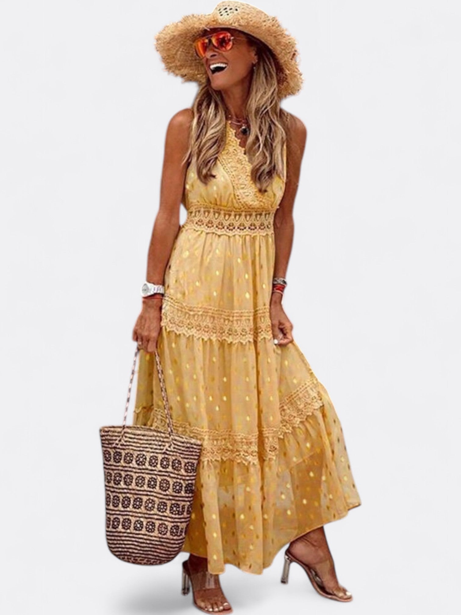 Novalie | Women's Sleeveless Tiered Maxi Dress | Flowy