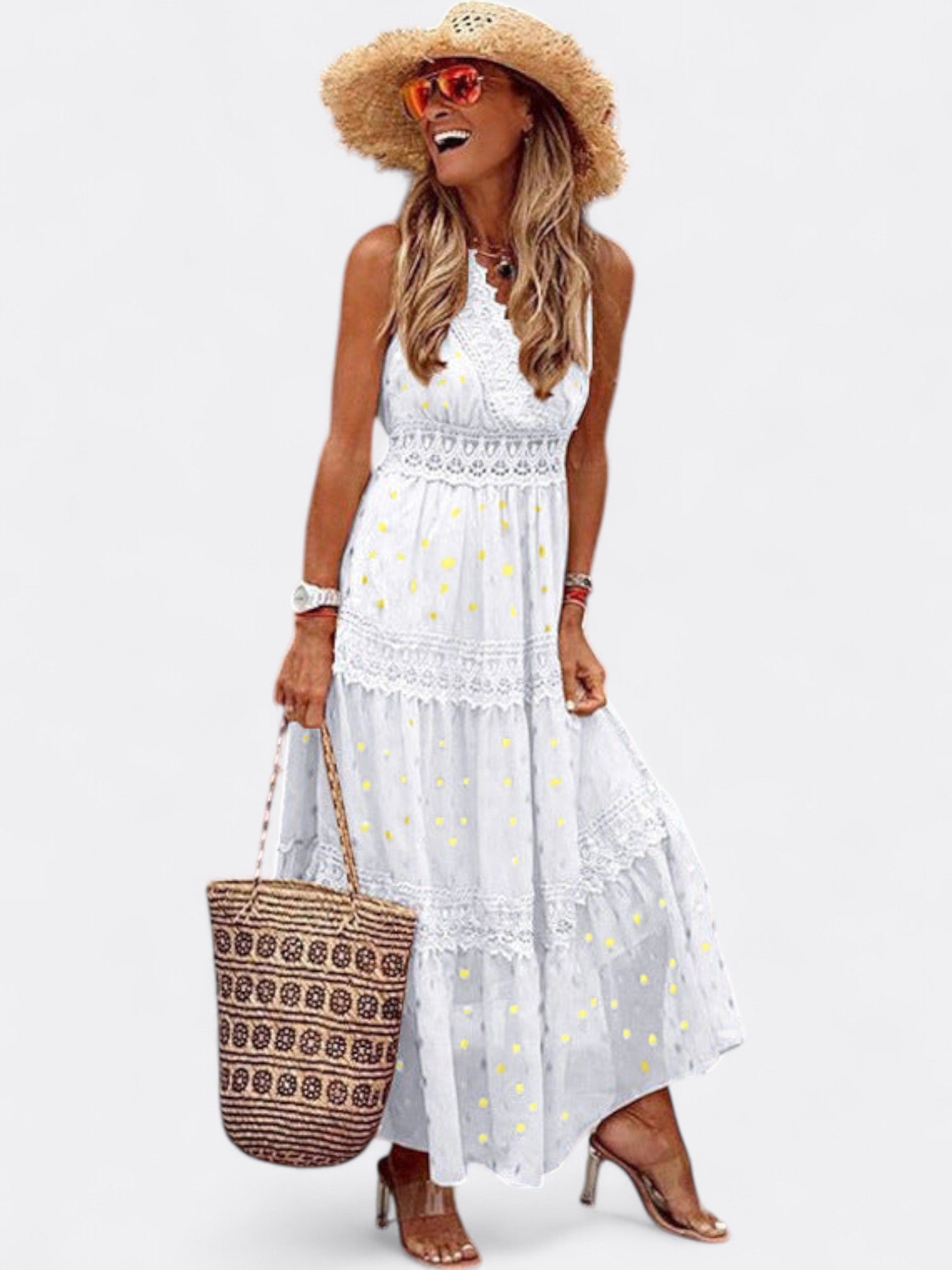 Novalie | Women's Sleeveless Tiered Maxi Dress | Flowy