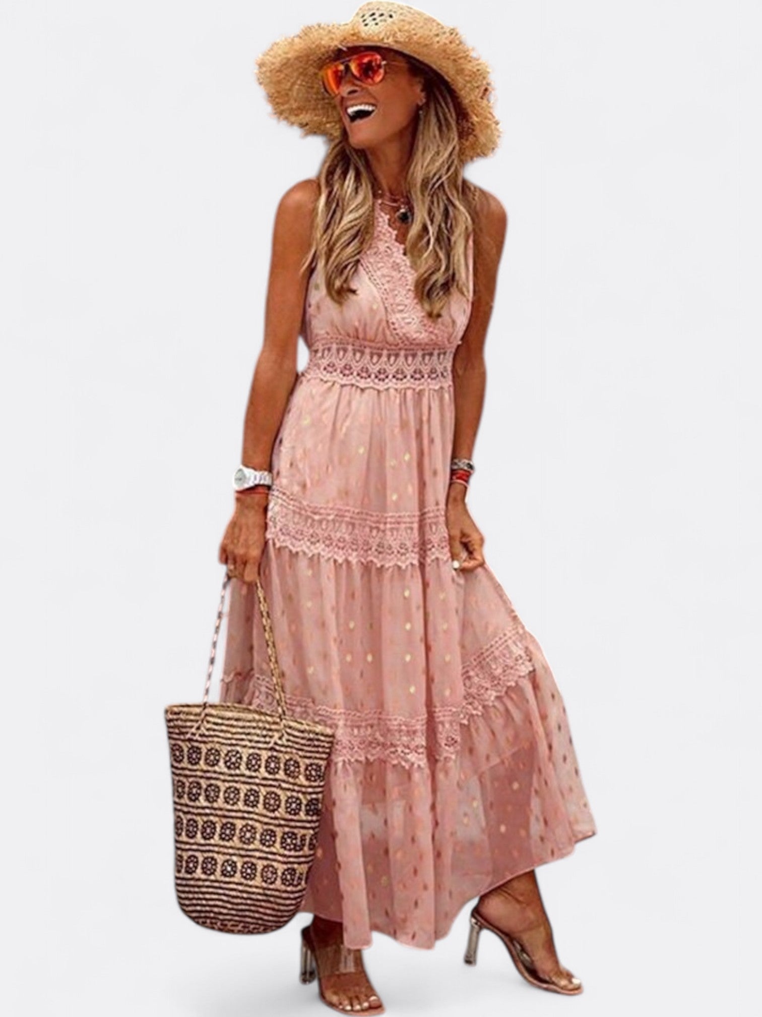 Novalie | Women's Sleeveless Tiered Maxi Dress | Flowy
