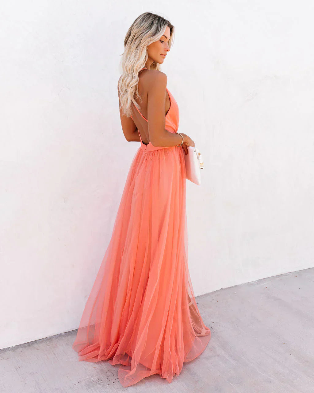 Odette's Maxi Dress with Adjustable Straps and Fitted Waist