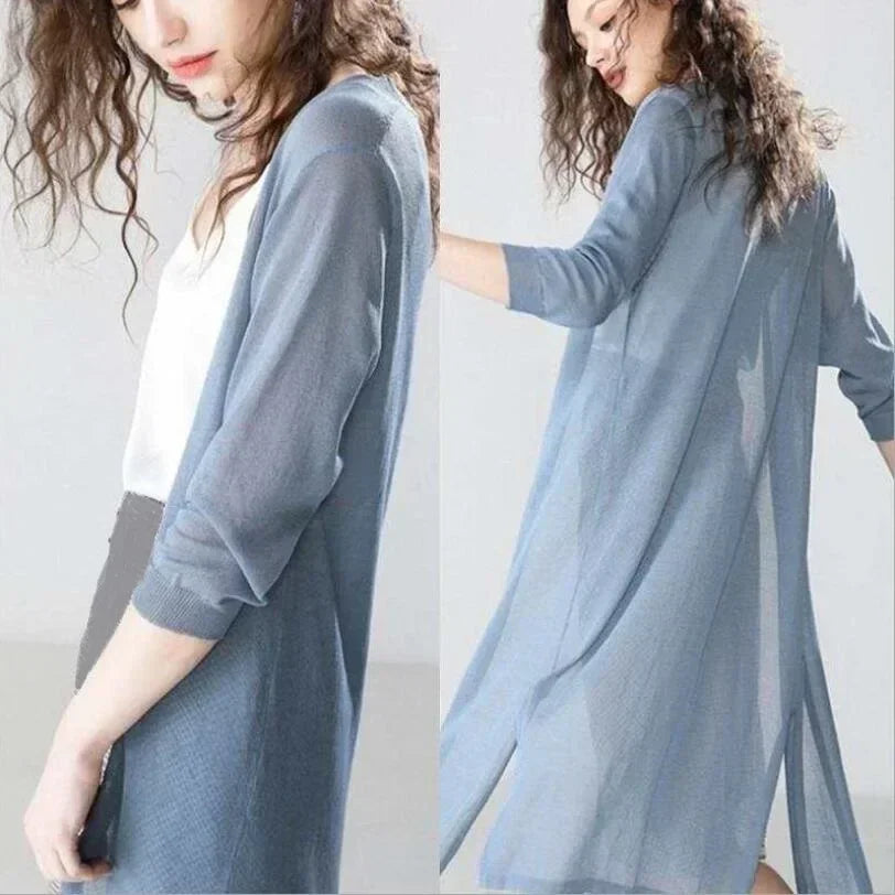 Sara's Flowy Maxi Dress with Open Front and Tie Waist