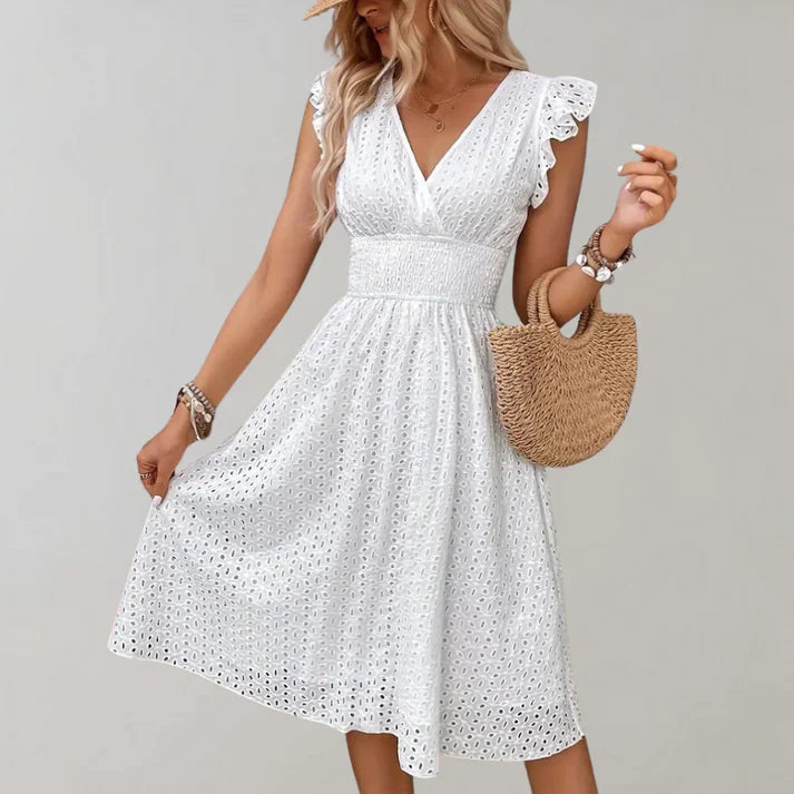 Sylvia | Women's Embroidered Summer Dress | Midi