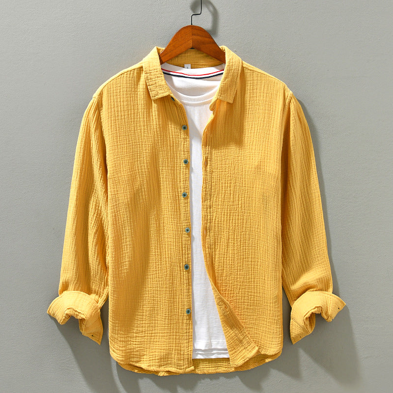 Zed's Button-Down Corduroy Shirt with Rolled Sleeves