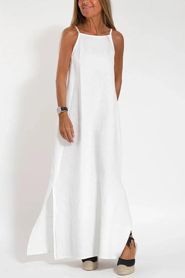Alazne's Minimalist Fluid Dress with Breathable Fabric and Relaxed Fit